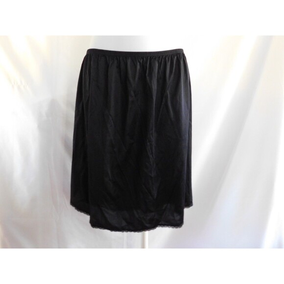 Vanity Fair Slip Womens Black 20" Half Slip 100% Nylon Size Large - Picture 1 of 11